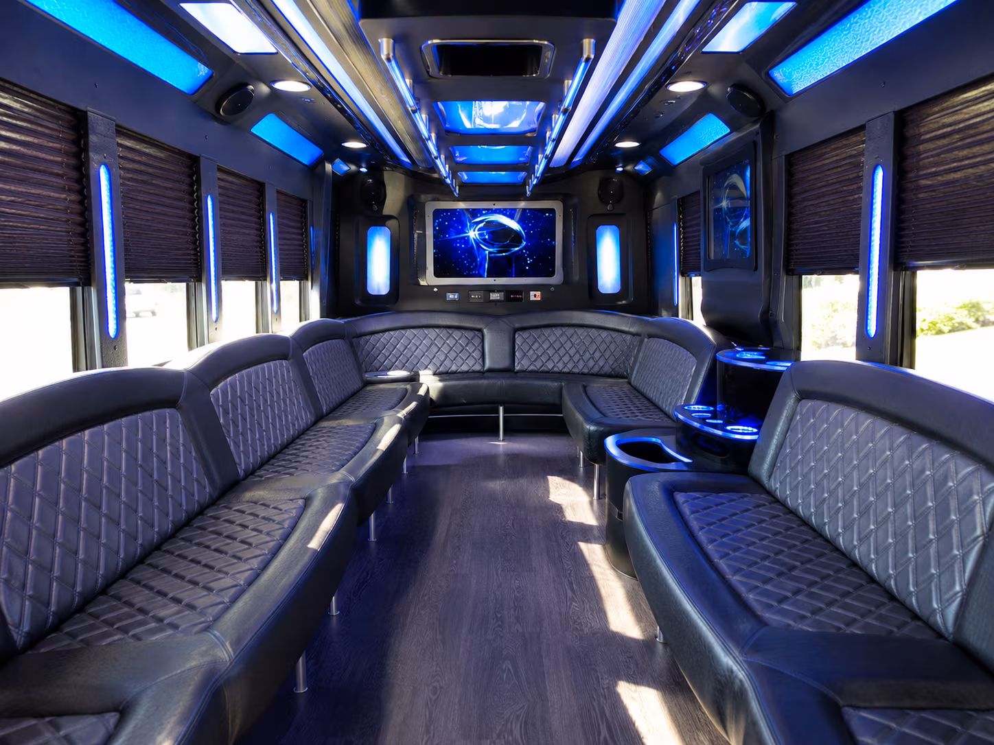 phoenix 28 passenger party bus inside