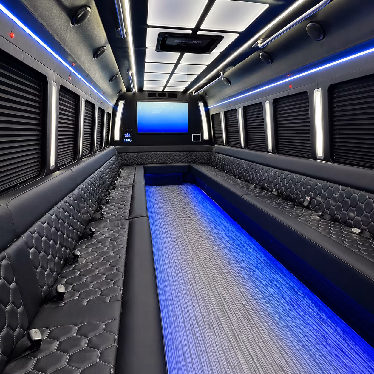 phoenix 50 passenger party bus inside